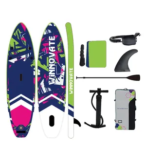 WINNOVATE2166 Outdoor Sport Standup Paddleboard mit Flossen Unterbord aufblasbares Paddleboard