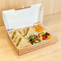Boîtes à emporter en papier de qualité alimentaire avec logo personnalisé, vente en gros pour restaurants et boulangeries, adaptées aux sushis, aux biscuits et aux pâtisseries avec emplacement pour la sauce