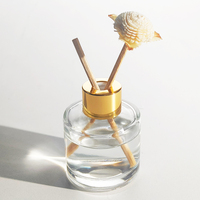 Personnalisable Propre logo 100ml 120ml Transparent Couleur Rond Roseau Diffuseur Bouteille En Verre Parfum Vide Aromathérapie Avec Bâton