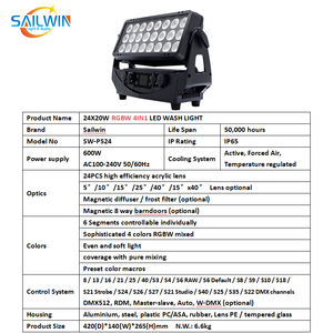 <span class=keywords><strong>SGM</strong></span> <span class=keywords><strong>P5</strong></span> sans fil DMX512 RGBW 4IN1 24X20W LED ville couleur lavage lumière extérieure LED laveuse murale - Product Image 2