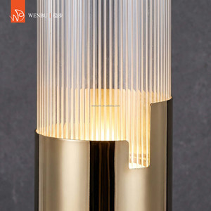 Round Acrylic Light Guide Panel luxury <b>table</b> <b>lamp</b> in Champagne Gold for Villa Lounge - Product Image 3