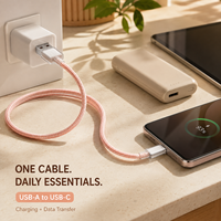 Câble de charge rapide USB-A USB-C 5A multi-couleurs en cristal de glace, transfert de données, tressé en nylon, accessoires pour téléphones portables et tablettes, vente en gros