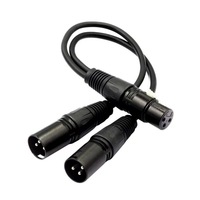 Kabel Audio XLR 1-ke-2 Berkualitas Tinggi untuk Mikrofon, Splitter dengan Selubung PVC dan Pelindung Jalinan, Bahan Tembaga Murni