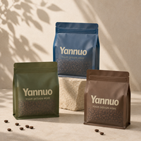 Bolsas de Plástico Personalizadas para Granos de Café, Mate, Esmeriladas, Transparentes, con Fondo Plano, Translúcidas, de 250G, con Válvula y Cierre