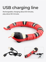 Jouets créatifs à détection intelligente pour chats, serpent électrique interactif, recharge USB, sytème automatique, accessoires pour animaux de compagnie, adapté au chien