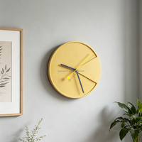 Horloge murale ronde en béton jaune Pac-Man la plus vendue mignonne Logo personnalisable de l'hôtel de salon pratique écologique