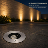 Projecteur LED encastré au sol 10W IP67 en acier inoxydable polarisé, lumière souterraine DC24V pour jardin et bâtiment