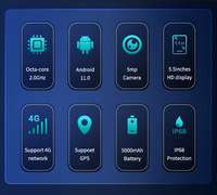 Mindeo M50 IP68 5.5 pouces 64 Go robuste Android13 PDA 1D 2D Scanner de codes à barres Terminal de données mobiles en stock