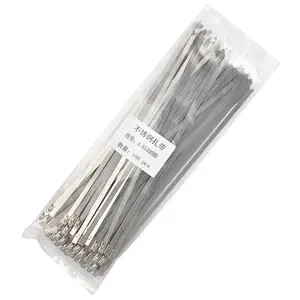 0.25mm*4.6mm/7.9mm/10mm/12mm Series 201/304/316 Material Stainless Steel Flexible Cable Zip Tie Tensioner Tool Pack Of 100