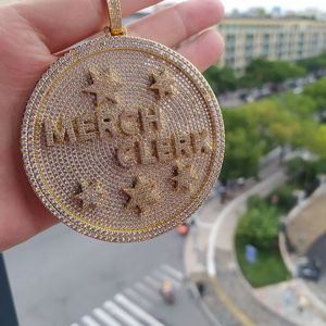 <span class=keywords><strong>2025</strong></span> baru DIY liontin huruf nama kustom besar perhiasan Hip Hop kuningan es keluar CZ kalung personalisasi - Product Image 1