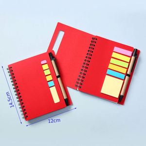 Recycled Kraft Spiral Notebook with Sticky Notes Custom Logo Blank <b>Memo</b> <b>Pad</b> Set for Office, School and Promotional Gifts - Product Image 4
