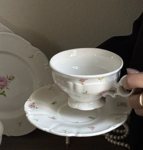 Juego de Vajilla de Cerámica Ecológica Moderna con Diseño de Rosa Blanca Estilo Relieve Rosa Forrestiana Francesa para Bodas - Product Image 5