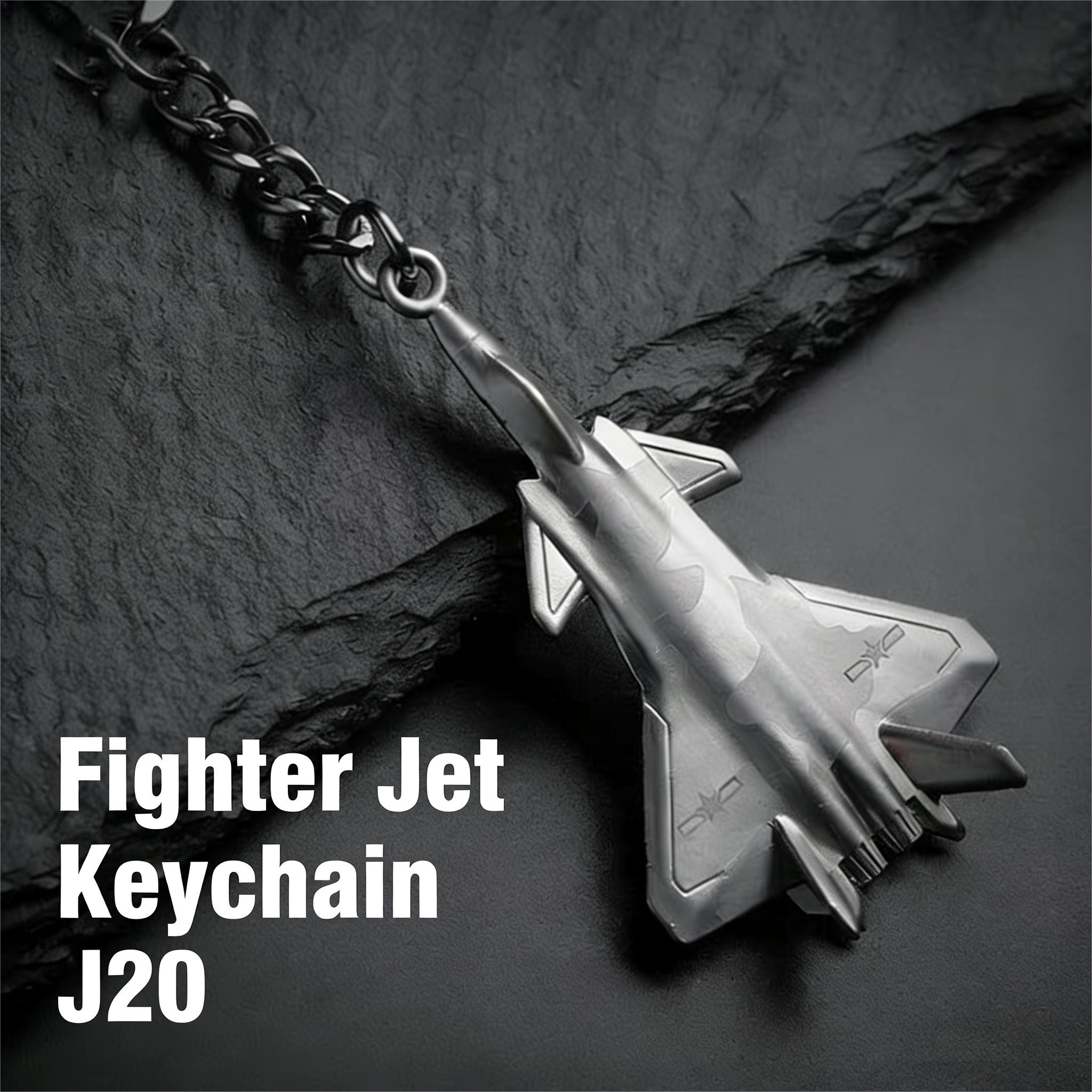Exquisite Zinc Alloy J-20 J-35 Fighter Jet Keychain Military
