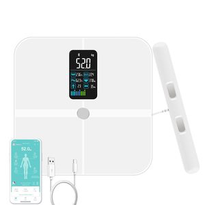 Pèse-personne intelligent numérique de haute précision pour salle de bain, 8 électrodes, 180 kg, contrôle par application - Product Image 1