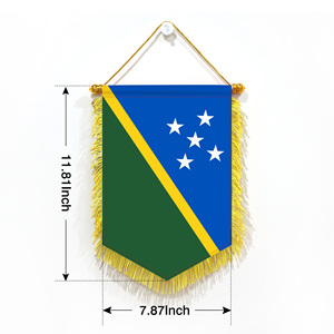 Wholesale Custom Solomon Islands Fringed Brocade <b>Flag</b> 11.81X7.87In Bright Long Lasting Office Decorative Display Accessories - Product Image 1