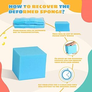 24PCS 5 \ "x 5 \" x 5 \ "màu xanh Thể dục dụng cụ bọt Pit Cubes Bộ nhớ bọt Trampoline khối cho công viên ván trượt BMX Parkour các khóa học - Product Image 4