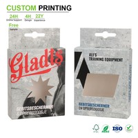 Boîtes de présentation personnalisées à fenêtre inclinée, découpées à l'emporte-pièce, à fond automatique, avec bords biseautés, en carton ivoire, MOQ 100 pièces par taille