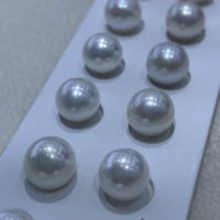 Perles d'eau douce Edison rondes blanches de haute qualité 5A, 8,5-9 mm, à fort lustre, en paire, pour la fabrication de bijoux DIY, boucles d'oreilles