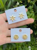Anting Mutiara Berlapis Emas Vintage Prancis, Anting Stud/Drop Motif Kumbang Naga & Geometris dengan Zirkon Berkilau