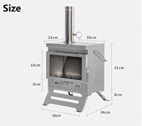 Poêle à bois pliable en acier inoxydable, barbecue portable pour camping, cuisson en plein air, feu de camp