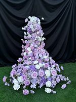 Mur de fleurs artificielles en soie faites à la main, effet cascade, pour centres commerciaux et décorations de Noël extérieures – Vente en gros