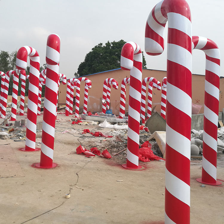 10FT Fiberglass Christmas Candy Cane - Durable & Waterproof