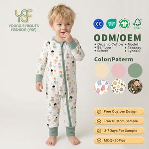 Tutine per Animali Unisex a Maniche Lunghe in Cotone Organico Lavorato a Maglia, Body per Neonati con Cerniera Bidirezionale, Abbigliamento per Bambini e Bambine 0-3 <span class=keywords><strong>Mesi</strong></span> - Product Image 1