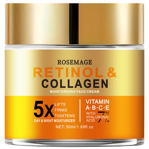 Krim Wajah Retinol kolagen, Pelembab Anti Penuaan dengan krim pengencang keriput asam Hyaluronic untuk wajah, leher dan dekolet - Product Image 1