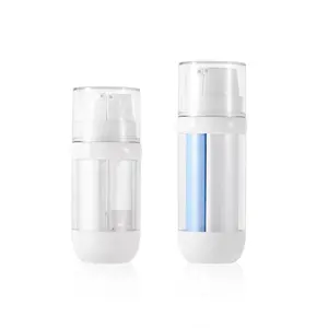 Hot Sale Empty Double Tube 2 In 1 Bottle Dual Chamber 10+10ml Double Chamber Plastic Cosmetic Airless Lotion Pump Bottles