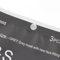 Sachet en plastique souple imprimé sur mesure, scellé sur 3 côtés, avec film de lamination brillant en aluminium pour l'emballage de masques faciaux