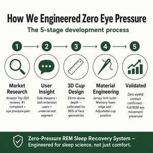 Solution de développement de masques de sommeil ergonomiques 3D |   Masque oculaire Deep Eye Cup Total Blackout |   Fabricant de produits de sommeil OEM ODM - Product Image 5
