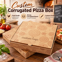 Boîte à pizza en carton ondulé de qualité alimentaire avec logo personnalisé imprimé, structure E-Flute isolante thermiquement - Anti-graisse