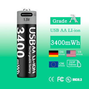 <strong>AA</strong> 1.5V 3400mWh USB <strong>Rechargeable</strong> Lithium <strong>Battery</strong> with Built-in Charging Port for Flashlights, Toys, Remotes, LED Devices - Product Image 1
