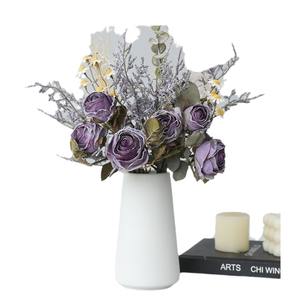 Bouquet Artificiale di Rose e Piccole Margherite in Seta, Composizione Floreale per Soggiorno, Tavolo da Pranzo/Caffè, Accessori per <span class=keywords><strong>Fotografia</strong></span>, <span class=keywords><strong>Arte</strong></span> Floreale - Product Image 5