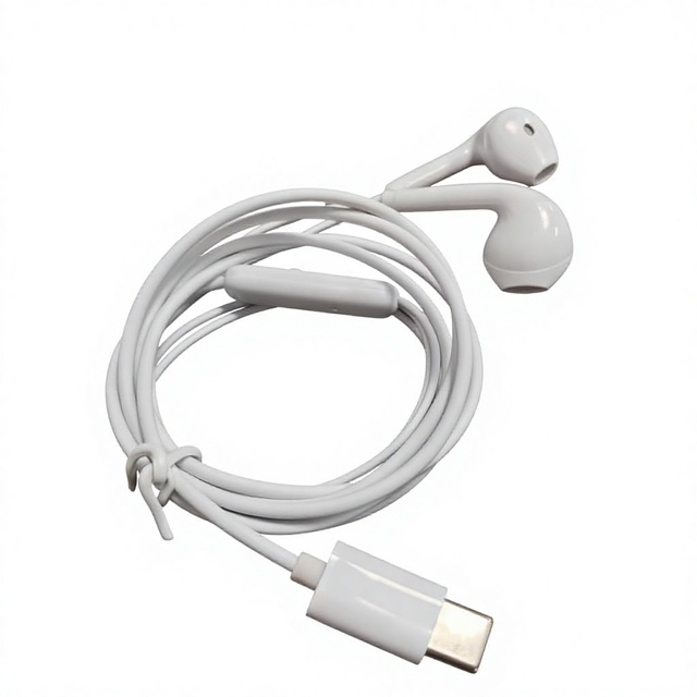 Factory Spot Goods White Digital Type-C Wired In-Ear Earphones Active Noise Cancellation (ANC) TPE Material Direct Manufacturer