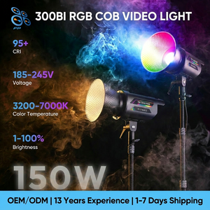 FPBIEN - Luz de Video RGB COB de 150 W, Voltaje Amplio de 185-245 V, para Producción de Video Cinematográfico, Iluminación de Vlogs, Lámpara Profesional para Creadores de Contenido - Product Image 1