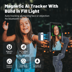 Smartphone Gimbal Estabilizador <span class=keywords><strong>Ai</strong></span> Auto Face Tracking Gimbal Handheld BT <span class=keywords><strong>Smart</strong></span> Mobile Selfie Stick Trípode - Product Image 5