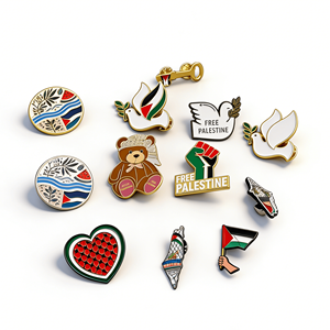 Broche élégante et créative en métal, motif ruban Palestine pour la Paix, pour col ou revers - Product Image 1