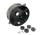 Boîtier de sortie électrique rond en aluminium étanche aux intempéries, 5 trous de 1/2 pouce, gris homologué