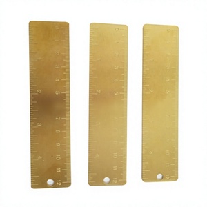 Copper Mini Ruler 12Cm Portable <b>Bookmark</b> Style Measuring Tool For Stationery Use - Product Image 2