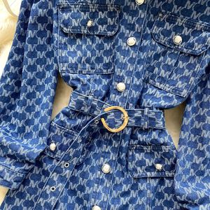 Abito in Denim Midi Autunnale Sostenibile e Traspirante con Colletto Rovesciato per Donna - Product Image 4