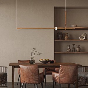 Japanese Zen Style Wood Chandelier <b>Led</b> Long Pendant <b>Light</b> For Restaurant Tea Room Wabi Sabi Minimalist Design - Product Image 3