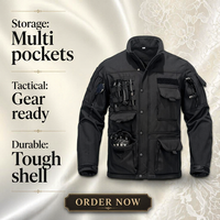 Veste coupe-vent d'extérieur imperméable pour homme Beetle Mark 5 Hurricane Winter, style motard mi-long, couleur unie, en polaire.