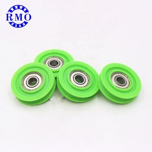 Poleas verdes de color personalizado 608ZZ rueda de rodamiento de rodillos Nylon PA6 PA66 poleas para puerta de armario rodillo 8*40*9,4mm - Product Image 4