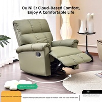 Fauteuil inclinable électrique moderne surdimensionné et modulable avec port de charge USB, massage doux, en cuir PU, pivotant, pour adultes