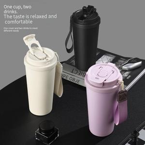 Tazza da Auto Portatile Isolata Sottovuoto da 20oz, Bicchiere in Acciaio Inossidabile con Cannuccia e Cordino, Perfetto per la Guida Quotidiana - Product Image 3
