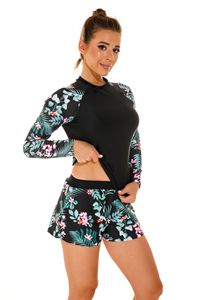 Maillots <span class=keywords><strong>de</strong></span> <span class=keywords><strong>bain</strong></span> modestes pour femmes, 3 couleurs, deux pièces, manches longues, fermeture éclair, short <span class=keywords><strong>de</strong></span> plage, grande taille, S-2XL - Product Image 3