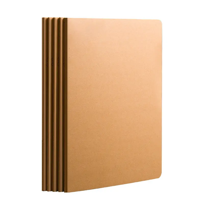 Caderno de exercícios impresso para estudantes da escola, capa de papel Kraft reciclado tamanho B5 A5 barato com 72 páginas