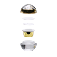 Pots cosmétiques en plastique de luxe écologiques de 15g, 30g, 50g, forme globale, épais, dorés, en acrylique, pour crème et lotion corporelle
