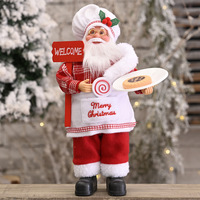 Décorations de Noël Poupée Père Noël Debout en Plastique, Jouet Créatif de Décoration de Noël